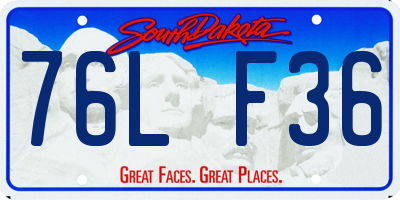 SD license plate 76LF36