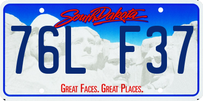 SD license plate 76LF37
