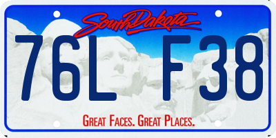 SD license plate 76LF38