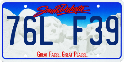 SD license plate 76LF39