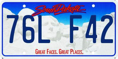 SD license plate 76LF42