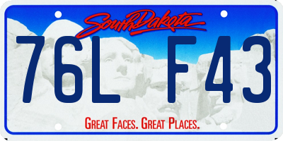 SD license plate 76LF43