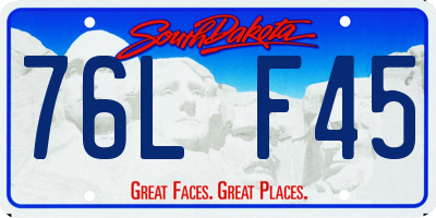 SD license plate 76LF45