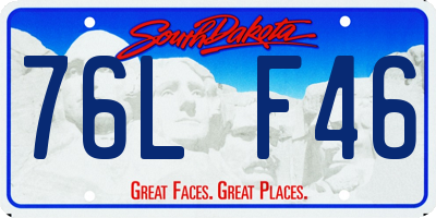 SD license plate 76LF46
