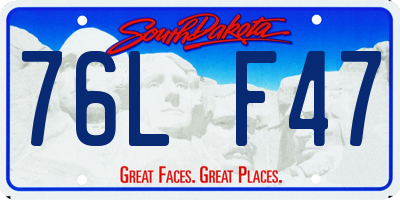 SD license plate 76LF47