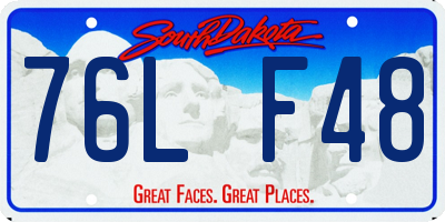 SD license plate 76LF48