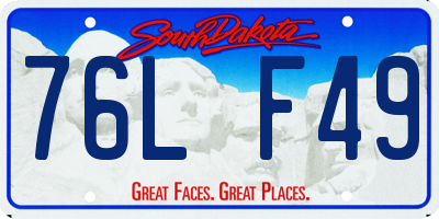 SD license plate 76LF49