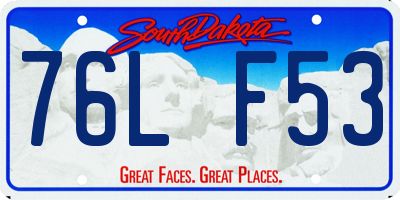 SD license plate 76LF53