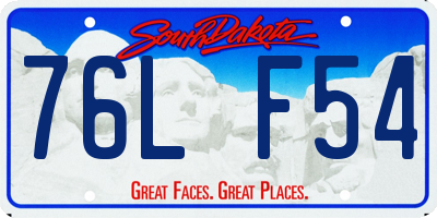 SD license plate 76LF54