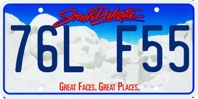 SD license plate 76LF55