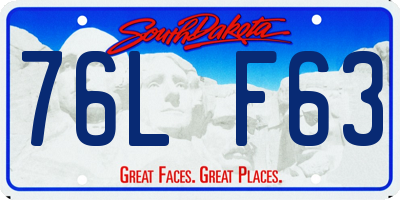 SD license plate 76LF63