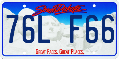 SD license plate 76LF66