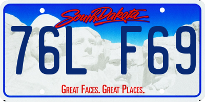 SD license plate 76LF69