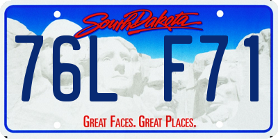 SD license plate 76LF71