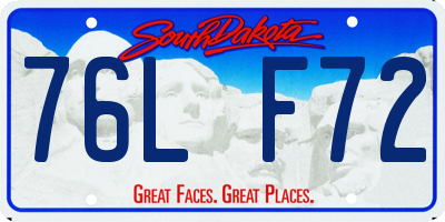SD license plate 76LF72