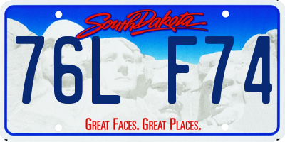 SD license plate 76LF74