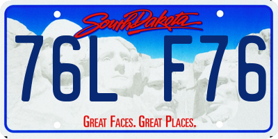 SD license plate 76LF76