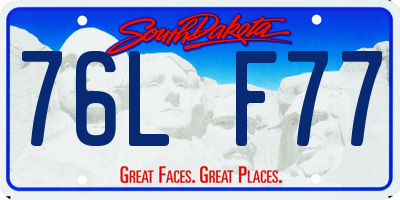 SD license plate 76LF77