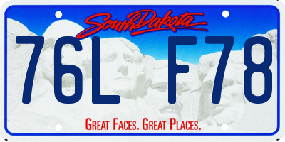 SD license plate 76LF78