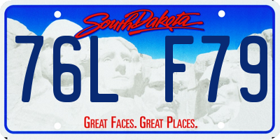 SD license plate 76LF79