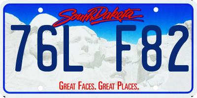 SD license plate 76LF82