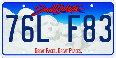 SD license plate 76LF83