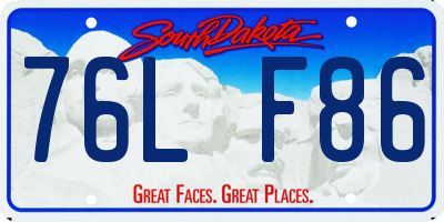 SD license plate 76LF86