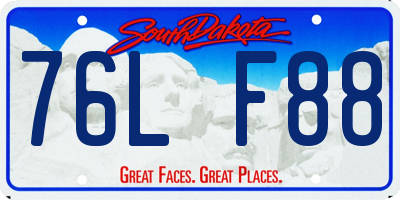 SD license plate 76LF88