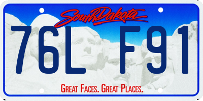 SD license plate 76LF91