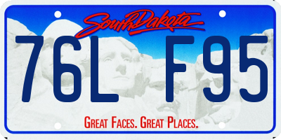 SD license plate 76LF95