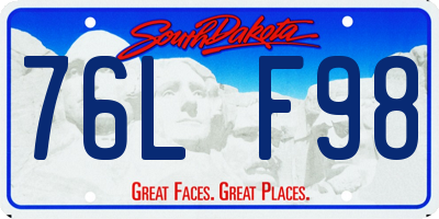 SD license plate 76LF98