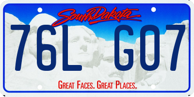 SD license plate 76LG07
