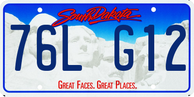 SD license plate 76LG12