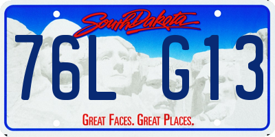 SD license plate 76LG13