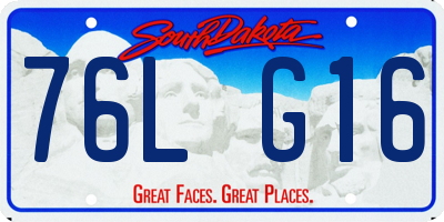 SD license plate 76LG16
