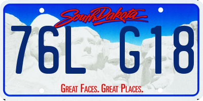SD license plate 76LG18