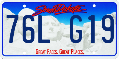 SD license plate 76LG19