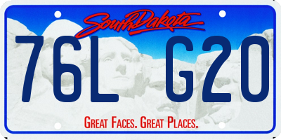 SD license plate 76LG20