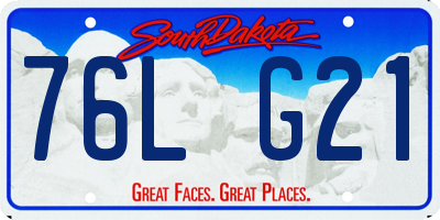 SD license plate 76LG21