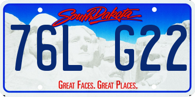 SD license plate 76LG22