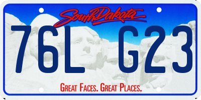 SD license plate 76LG23