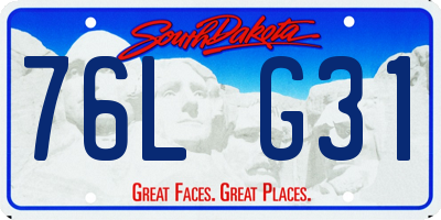 SD license plate 76LG31