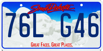 SD license plate 76LG46