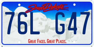 SD license plate 76LG47