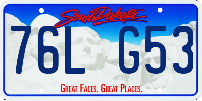 SD license plate 76LG53