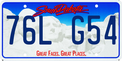 SD license plate 76LG54