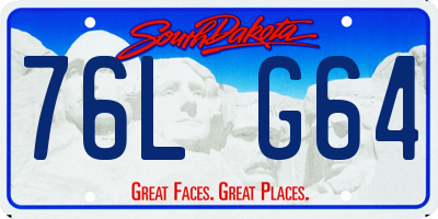 SD license plate 76LG64