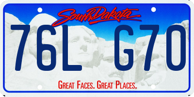 SD license plate 76LG70