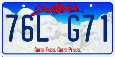 SD license plate 76LG71