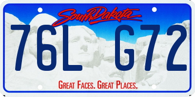 SD license plate 76LG72